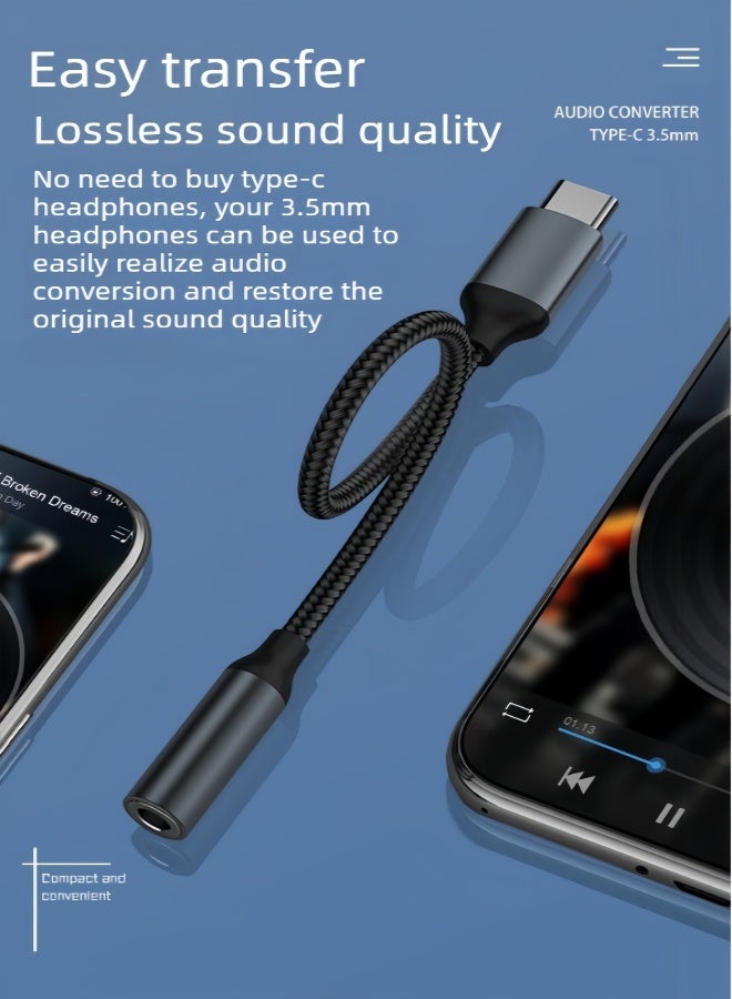 الصفحة الرئيسية محول سماعة رأس صوت رقمي من USB-C إلى 3.5 مم، متوافق مع iPhone 15/16/17 Plus/Pro Max و Samsung Galaxy S25 Ultra/S24/S23/S22 و Pixel 8/7/6/5 وطرازات أخرى - Image 3